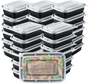 BeaFota 32oz 50pack Meal Prep Containers, Bento Boxes Reusable, BPA Free Food Prep Storage Containers with Lids, Stackable, Dishwasher, Freezer Safe