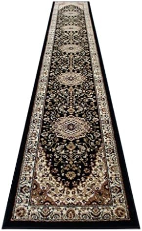 Bellagio Traditional Area Rug Runner 32 Inch X 15 Feet 10 Inch Black 401