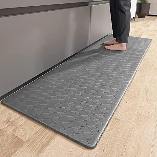 Color G Kitchen Mats for Floor Cushioned Anti Fatigue, Kitchen Floor Mats Non Slip in Front of Sink, Foam Padded Kitchen Mats for Standing Comfortable, Grey Long Kitchen Mat 17"X71"