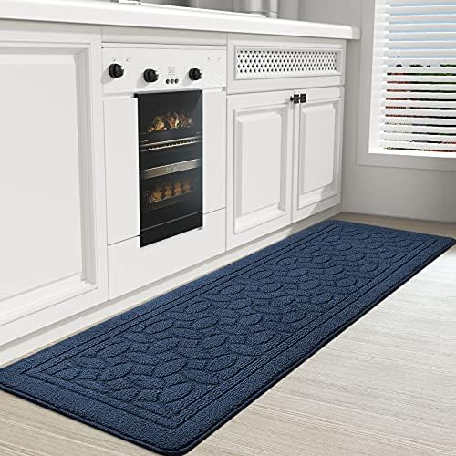 Color G Kitchen Rugs, Non Skid Kitchen Runner Rug Machine Washable Kitchen Floor Mat, Easy to Clean Kitchen Rugs and Mats, 18"x59", Blue