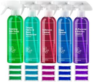 Complete Home Cleaning 15 Pack Kit, Kitchen, Bathroom, Carpet, Dish, and Glass Cleaner Refills