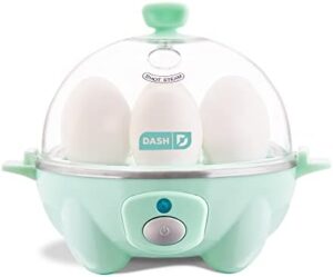 DASH Rapid Egg Cooker: 6 Egg Capacity Electric Egg Cooker for Hard Boiled Eggs, Poached Eggs, Scrambled Eggs, or Omelets with Auto Shut Off Feature - Aqua, 5.5 Inch (DEC005AQ)