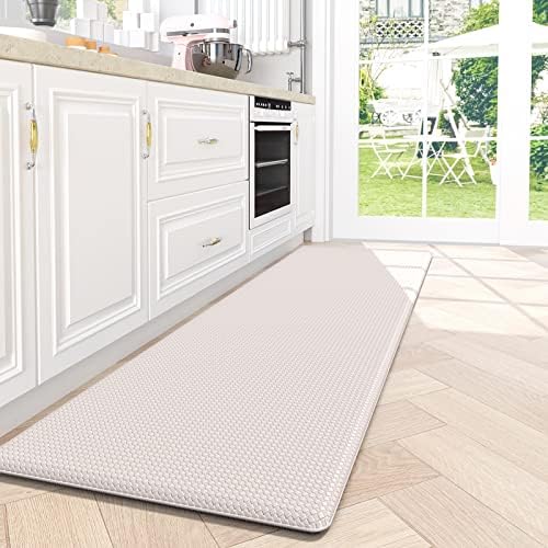 DEXI Kitchen Rugs, Kitchen Runner Mat Non Slip Kitchen Mats Cushioned Anti Fatigue, Waterproof Comfort Standing Mat for Kitchen Floor, 17x70 Inch, Wheat