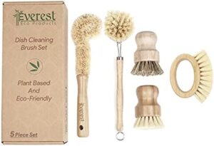 Eco Friendly Kitchen Dish Cleaning Set - Biodegradable and Highly Durable | Perfect for Zero Waste Homes | 5 Piece Set