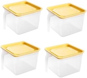 FELTECHELECTR 4pcs Crisper Storage Box Container with Lid Can Organizer for Refrigerator Food Storage Containers