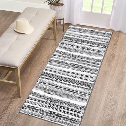 FairOnly Boho Runner Rug 2x6 Hallway Non Slip Rug Washable Kitchen Rug Runner Abstract Soft Laundry Room Rug Entryway Mat Farmhouse Area Rugs Floor Carpet Runner for Bathroom Bedroom