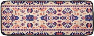 Funky Qiu Runner Rug Ethnic Indian Aztec,Washable Non Slip Kitchen Runner Rugs with Rubber Backing,Indoor Floor Entry Way Mat for Hallway Kitchen Bedroom,2x6 ft