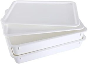 GSM Brands Pizza Dough Proofing Box - Stackable Commercial Quality Trays with Covers (17.25 x 13 Inches) - 2 Trays and 2 Covers