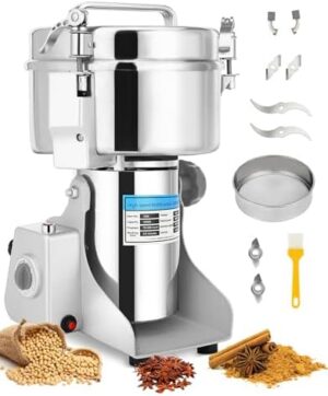 Grain Mill Grinder, Cavlhils Electric Spice Grinder Large 1000G/2.2LBS Grain Mills, Commercial 3000W High Power Wheat Grinder for Kitchen, Coffee Beans, Grains, Corn, Herb and More Dry Materials