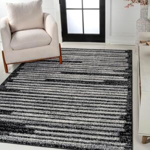 JONATHAN Y MOH207F-3 Khalil Modern Berber Stripe Area Rug, Contemporary, Bohemian, Scandinavian, Minimalistic, Rustic for Living Room, Dining Room, Bedroom, Kitchen, Black/Cream, 3 X 5