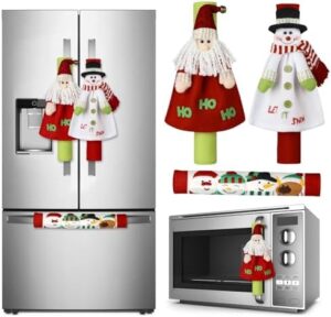 JaosWish Christmas Decorations Indoor Home Decor, 3Pcs Christmas Refrigerator Handle Covers, Christmas Decorations Clearance, Xmas Decorations Clearance，Christmas Kitchen Decor (Christmas Red)