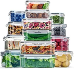 KITHELP 28 Pieces Food Storage Containers with Lids EXTRA LARGE Freezer Containers for Food BPA-Free Meat Fruit Plastic Containers with lids Storage Airtight Leak-Proof Food Containers for Kitchen