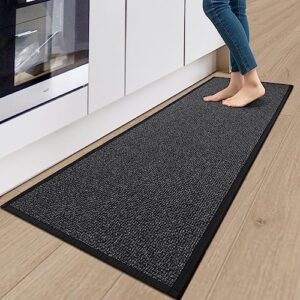 Kitchen Rugs and Mats Non Skid Washable, Absorbent Runner Rug, Floor Mats for Large Kitchen, Kitchen Rugs Farmhouse Style for In Front of Sink, Laundry Room, Runners for Hallway(Grey,20"x70")