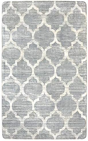 Lahome Moroccan Bedroom Rug - 3’x5’Area Throw Washable Rugs Small Non-Slip Accent Distressed Floor Carpet for Door Mat Entryway Living Room Kitchen Laundry Decor (3’ X 5’, Gray)