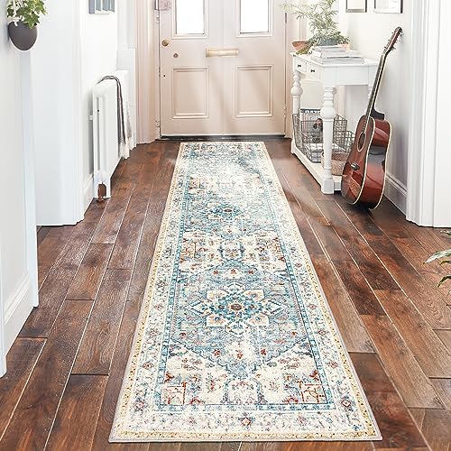 Lbris Washable Runner Rug,2'x8',for Hallway Laundry Room Kitchen Entryway Bathroom,Non Slip Rug Runners with Rubber Backing,Non Skid Stain-Resistant Non Shedding Durable Runners(Vintage)