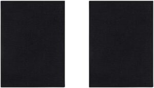 Machine Washable Modern Solid Design Non-Slip Rubberback 2x3 Pack of 2 Traditional Area Rug for Entryway, Bedroom, Kitchen, Bathroom, 2'3" x 3' - Pack of 2, Black