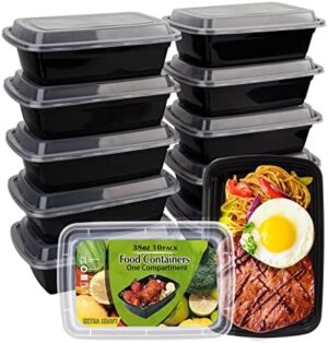 Meal Prep Containers [38OZ] Plastic Food Storage Containers With Lids,10-Pack Reusable To Go Containers, Disposable Food Prep Containers, BPA-free, Stackable, Microwave/Dishwasher/Freezer Safe