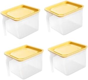 Mikinona 4pcs Crisper Storage Box Stackable Dish Containers Fridge Storage Containers Food Storage Containers To