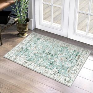 Nailttos Washable Area Rug 2x3, Soft Kitchen Rugs Non Slip Bedroom Rug, Low-Pile Non-Shedding Indoor Door Mat Boho Rug for Bedroom Kitchen Entryway Bathroom