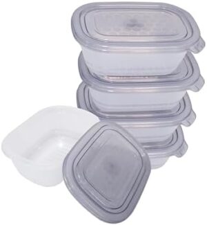 Neez Food Storage Containers - (5 Boxes + 5 Lids) Microwavable, Freezable, Airtight Food Containers - BPA Free, Small Food Storage Boxes with Lids (Plastic, 500ml)