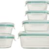 OXO Good Grips Smart Seal , 12 Piece Glass Container Set,Clear,Blue