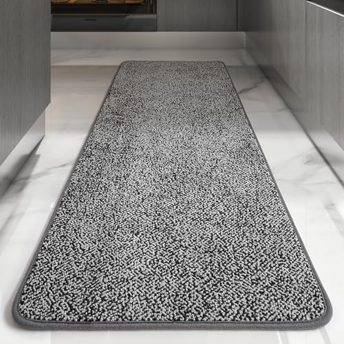 PADOOR Kitchen-Rugs Non Slip Washable, Kitchen Mats for Floor Absorbent Kitchen Mat Soft Runner Rugs Kitchen Floor Mat Comfort Standing Mat for Sink Laundry 20"x 47" Grey