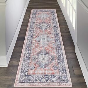 Pauwer Hallway Runner Rug 2'x6', Boho Washable Runner Rugs with Rubber Backing, Non Slip Carpet Runner for Hallways, Farmhouse Rug Runners for Kitchen Laundry Room Entryway Bathroom