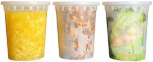 Plastic Deli Food Storage Containers with Airtight Lids(32oz - 24sets)