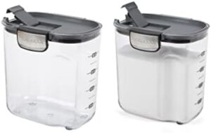 Progressive International ProKeeper+ Clear Plastic Airtight Food Baker's Kitchen Storage Organization Container Canister Set with Magnetic Accessories, 2- Piece Set (Sugar 2.5-Quart)