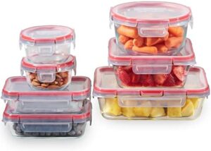 Pyrex Freshlock 14-Piece Mixed Size Glass Food Storage Meal Prep Container Set, Airtight & Leakproof With Locking Lids, For Lunch and Meal Prep, Microwave, Freezer & Dishwasher Safe