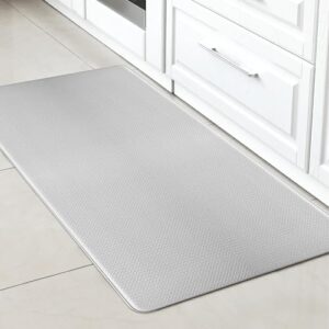 RCZONE Kitchen Mat, Kitchen Rugs, Cushioned Anti Fatigue Kitchen Mats, 0.4 Inch Thick Waterproof Non Slip Rug Set, PVC Ergonomic Comfort Foam Rug for Kitchen, Floor Home, Office, Laundry - Grey