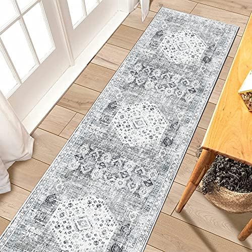 RUUGME Washable Runner Rug 2'x7' - Vintage Kitchen Area Rug Stain Resistant Rugs for Living Room Bedroom Laundry Room Mat Distressed Rug Hallway Floor Carpet Runner for Bathroom