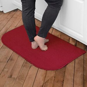 Ritz Premium Washable Stain Resistant Kitchen Rug with Latex Backing, Kitchen Mats for Floor, 18"x30" Red