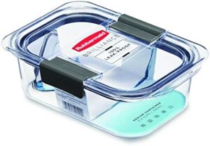 Rubbermaid Brilliance Food Storage Container, Medium, 3.2 Cup, Clear, 2-Pack (2025333)