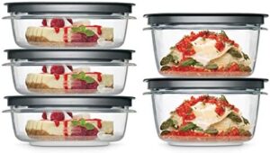 Rubbermaid Meal Prep Premier Food Storage Container, Grey, 10 Piece Set