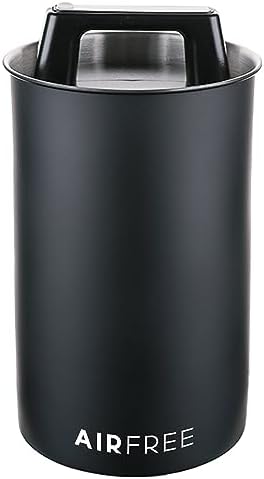 Skywin Metal Canister with Seal Lid - Black Food Storage Container - Push Out Excess Air Preserve Food Freshness