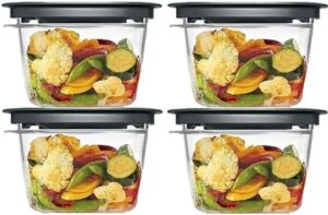 Utensilux Rubbermaid Premier Bundle, 2 Cup Premier Flex & Seal Food Storage Set, 4 Tritan Containers, 4 Grey Flex and Seal Lids, 8 Piece Bundle Set