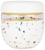 W&P Porter Seal Tight Glass Food Storage Container with Lid, Terrazzo Cream 24oz, Leak & Spill Proof Meal Prep Container, Microwave & Dishwasher Safe, Borosilicate Glass