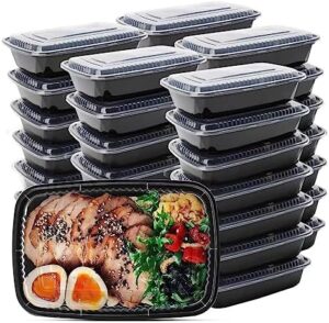 WUHUIXOZ Meal Prep Container, 50 Pack 32 oz Food Storage Containers with Lids, Disposable Bento Box Reusable Plastic Lunch Box, BPA Free Take-Out Box Microwave Dishwasher Freezer Safe