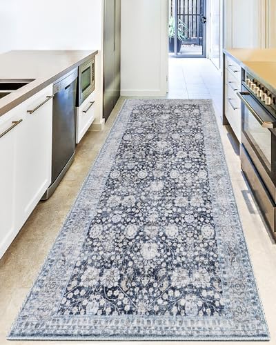 Washable Kitchen Rug Hallway Runner : 2'6"x6' Stain Resistant Runner Rug Non Skid Boho Floor Carpet Laundry Room Rug with Rubber Backing Non Shedding for Indoor Entryway Bedroom Bedside Farmhouse