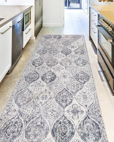 Washable Kitchen Rug Hallway Runner : 2'6"x8' Stain Resistant Runner Rug Non Slip Boho Carpet Laundry Room Rug with Rubber Backing Non Shedding for Indoor Entryway Kitchen Bedroom Bedside Farmhouse