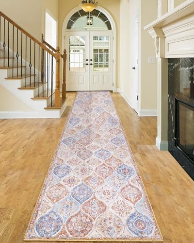 Washable Kitchen Rug Hallway Runner : 2'x10' Stain Resistant Runner Rug Non Slip Cushioned Boho Carpet Laundry Room Rug with Rubber Backing Non Shedding for Indoor Bedroom Bathroom Entryway Farmhouse