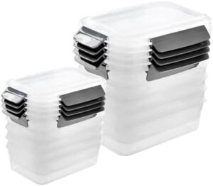 YORY BPA Free nestable food storage containers with lids extra thick leftover meal prep Lunch airtight freezer plastic container kitchen pantry organizers Set of 10 (3/9 Cup)