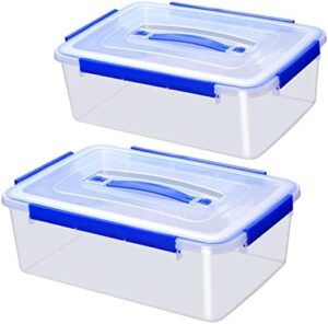 YORY large food storage containers with lid for cookies macarons bread cake flour sugar rice leftovers - freezer safe -extra big- box tub(16L/64cups-2pack)