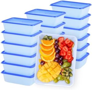 YUESING 30 Pack 37oz Freezer Food Storage Container Meal Prep Containers Lunch Deli Container Salad Plastic Container with Lids Plastic Meal Prep Container Reusable Sets Bento Box