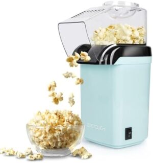 ZOETOUCH Popcorn Popper Machine 1200W Electric Hot Air Popcorn Maker with Measuring Cup & Butter Melting Tray, High Popping Rate, 2 Min Fast Making Popcorn Healthy Oil Free for Home Kids Movie Night