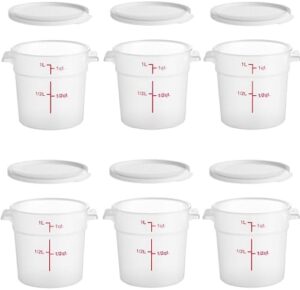 uVeans 12 PACK Round Food Storage Containers With Lids - 1 Quart Food Storage Set - 6 Containers, 6 Lids