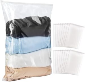 16 Count 18" x 24" Extra Large Plastic Bags, 5 Gallon Storage Bags for Clothes, Trip, Moving, Camping. Giant Ziplock Bags for storage. Travel Essential, Perfect Storage Accessories