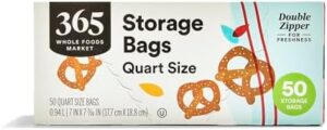 365 by Whole Foods Market, Bag Storage Double Zipper Quart, 50 Count