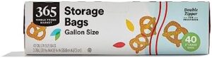 365 by Whole Foods Market, Gallon Double Zipper Storage Bag, 40 Count